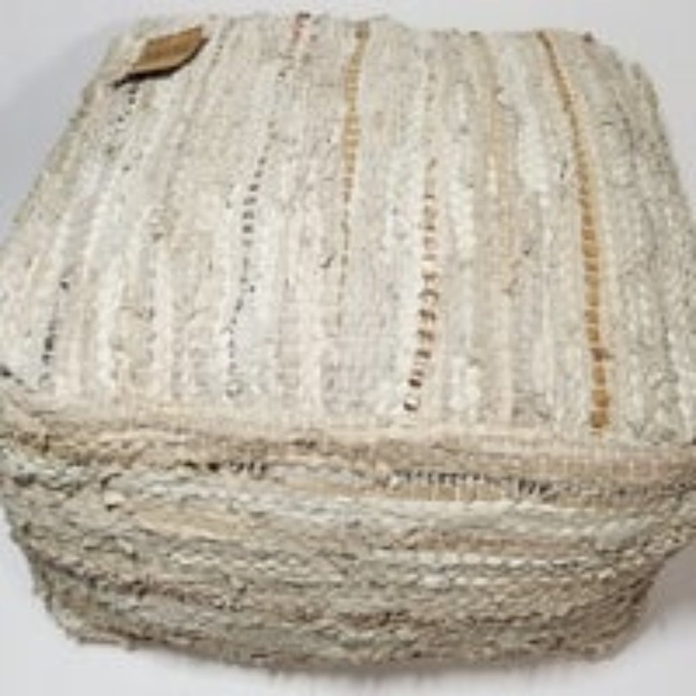 Urban86 Handmade Leather Pouf - COVER ONLY